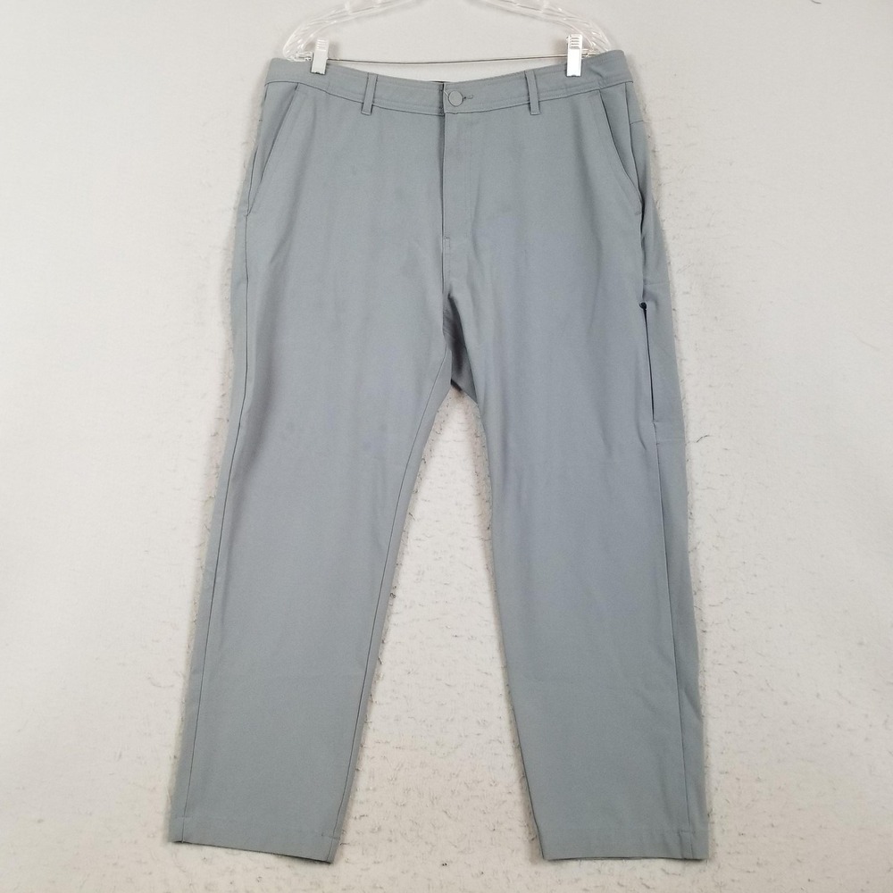 Hurley Pants Men 36x30 Gray Chino Straight Leg Stretch Microfiber Casual 1840546